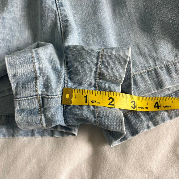 Free People We the Free Get Free Chambray Pull-On Shorts in Sand Dollar Blue - Picture 8 of 12